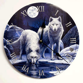 Lisa Parker Warriors of Winter Wolf Clock